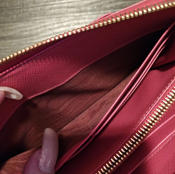 Prada Pink Saffiano Leather Long Zip Continental Wallet - Picture 7 of 11